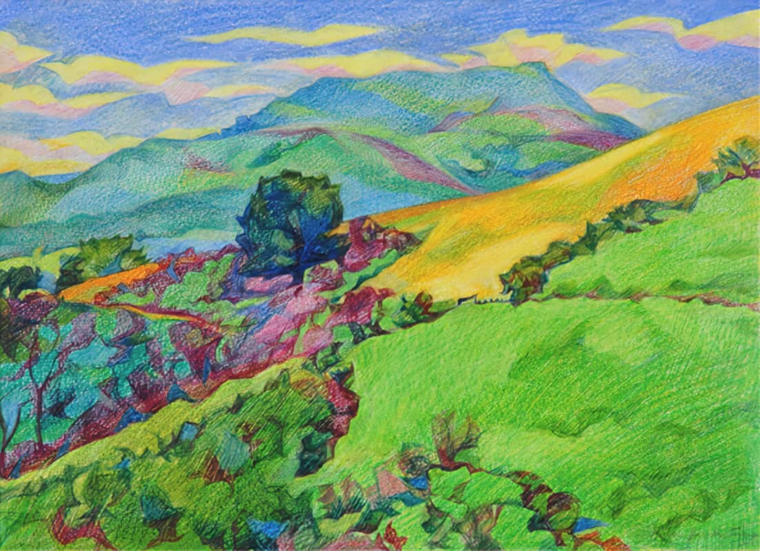 Paysage: Le Chemin Secret, Crayons de Couleurs Paysage: Le Chemin Secret, Crayons de Couleurs