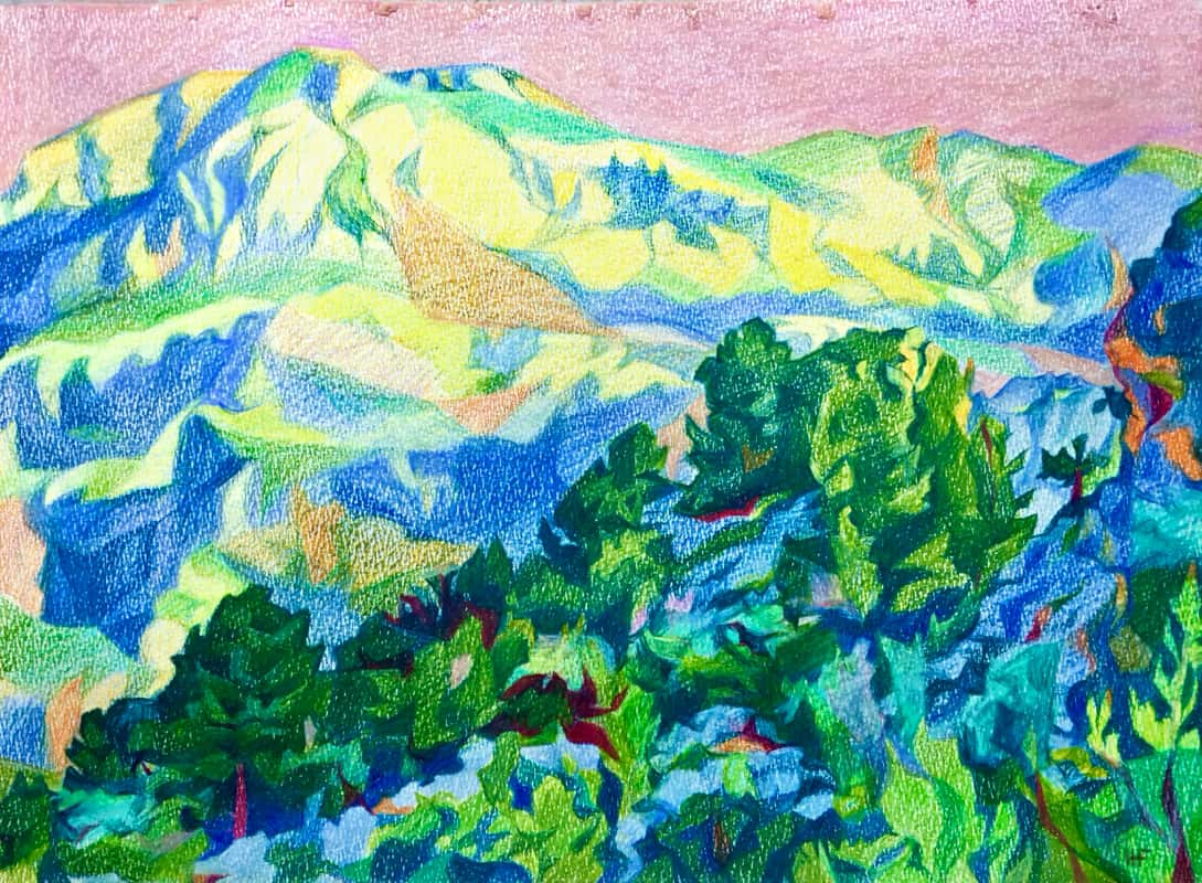 Paysage: Puig Major, Crayons de Couleurs Paysage: Puig Major, Crayons de Couleurs
