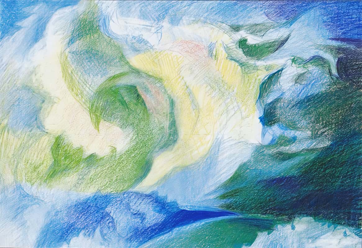Paysage: Vague, Crayons de Couleurs Paysage: Vague, Crayons de Couleurs
