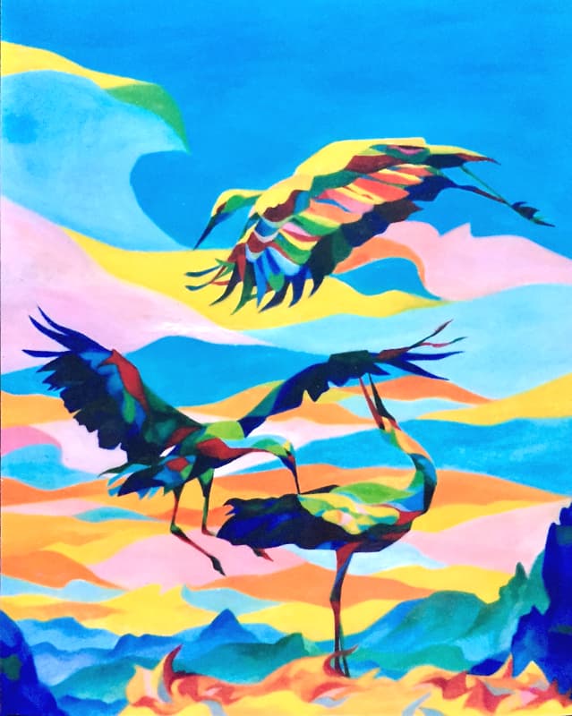 Peinture: Envol, Huite sur Toile