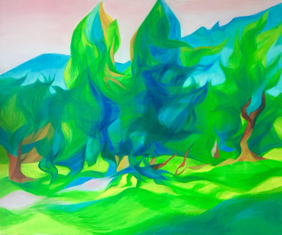 Peinture: Près de Fiesole, Huile sur Toile