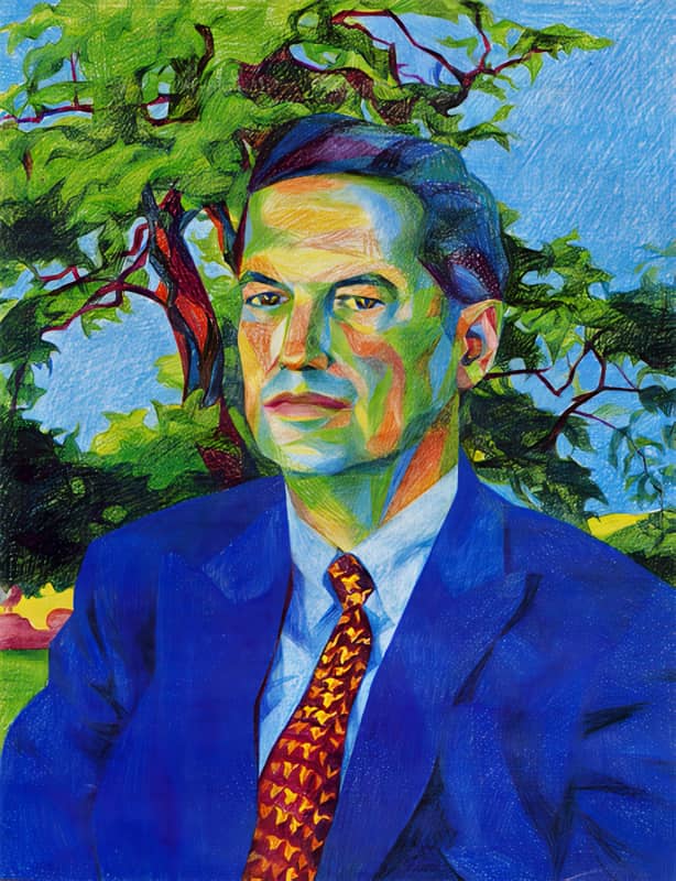 Portrait: Conte von Stein aux Crayons de Couleurs
