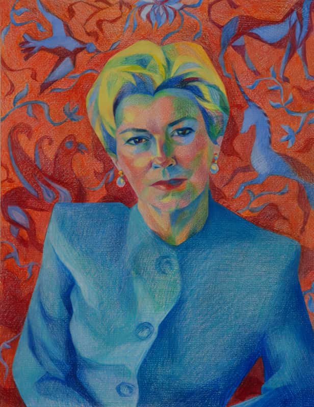 Portrait: Liz Mohn aux Crayons de Couleurs
