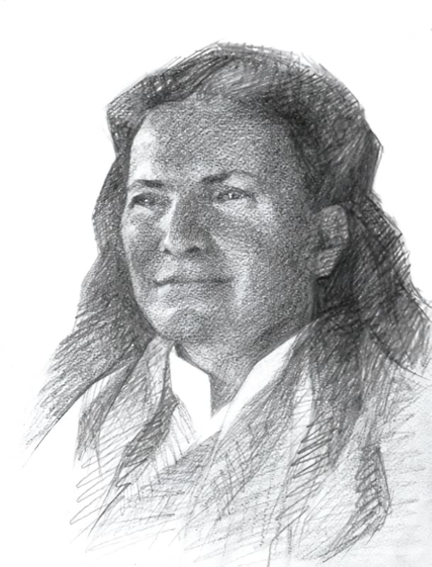 Portrait: Yvonne au Crayon Graphite