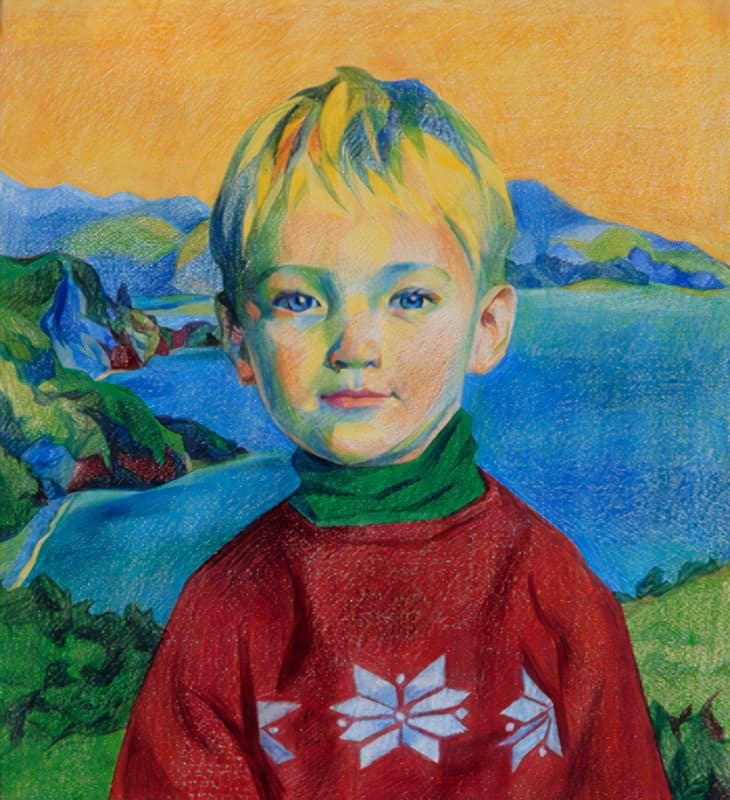 Portrait: Zacharie aux Crayons de Couleurs