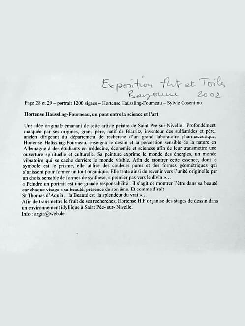 HHF - Un Pont entre la Science et L'Art